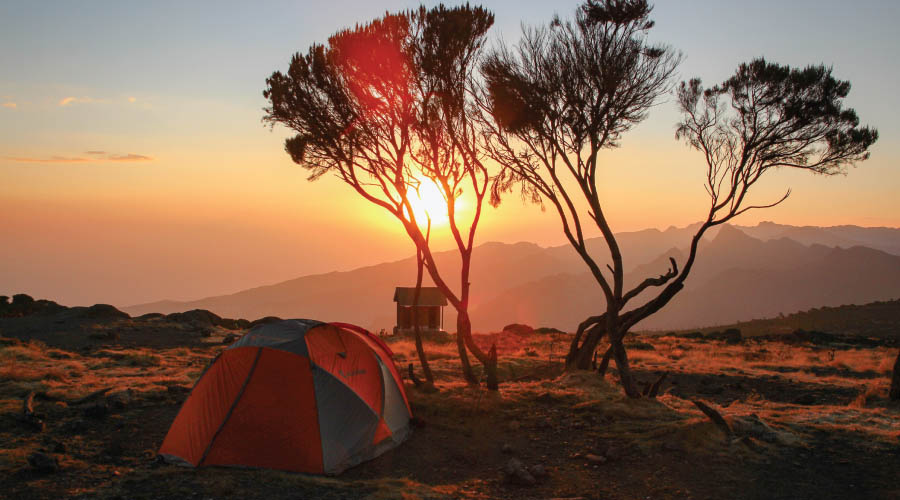 Shira Discovery Kilimanjaro: Stunning sunset view over the Shira Plateau, highlighting the dramatic landscape